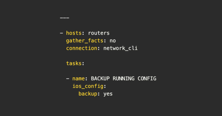 Ansible Backup Cisco Configuration GMBYTES